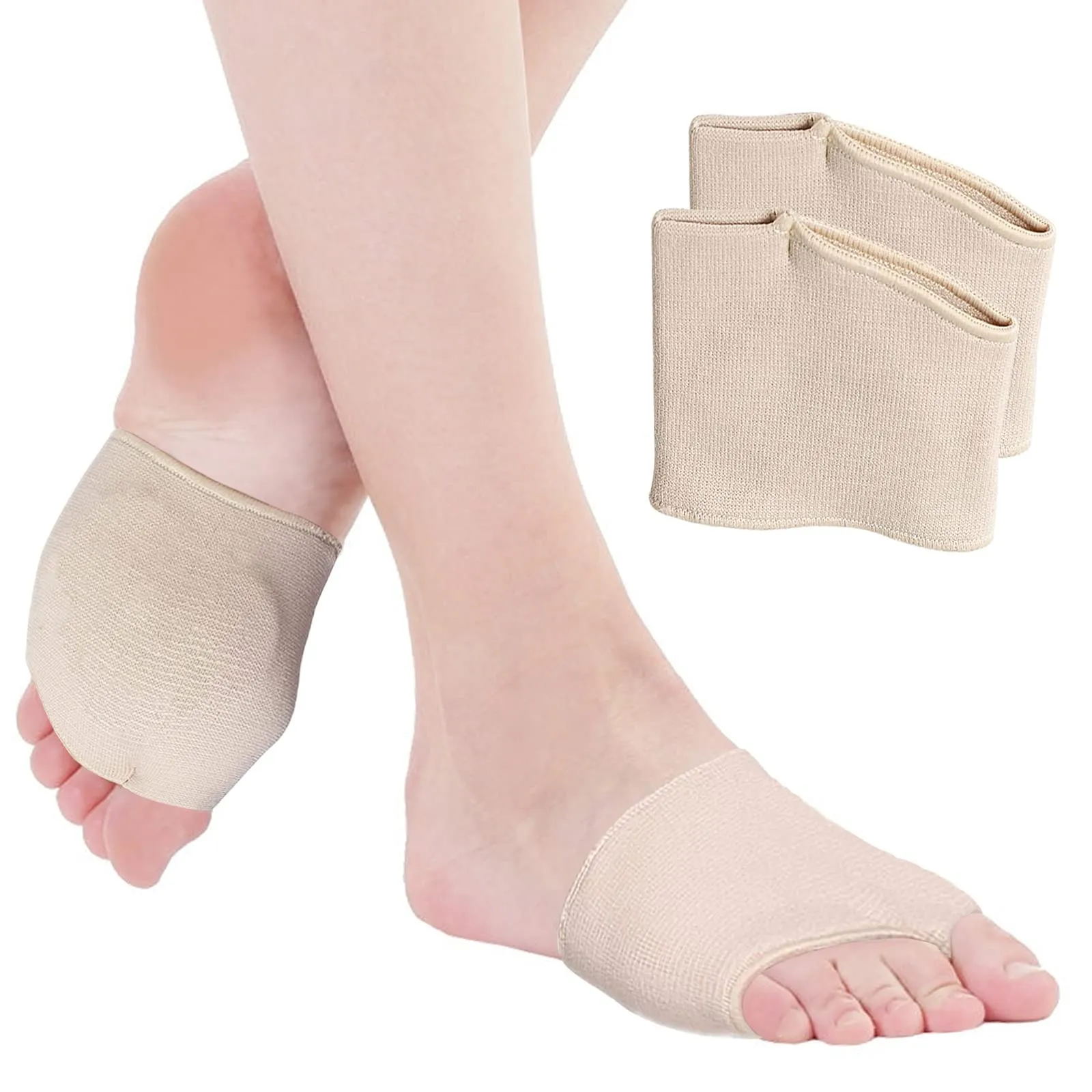 2 Pairs Metatarsal Pads for Women Ball of Foot Cushion,Gel Sleeves Cushions Pad,Fabric Soft Socks for Supports Feet Pain Relief S