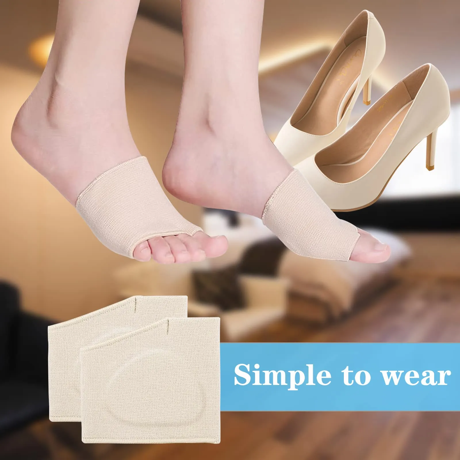 2 Pairs Metatarsal Pads for Women Ball of Foot Cushion,Gel Sleeves Cushions Pad,Fabric Soft Socks for Supports Feet Pain Relief S