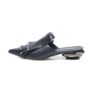 Angelo Bervicato Mules Leather Black Colour For Women