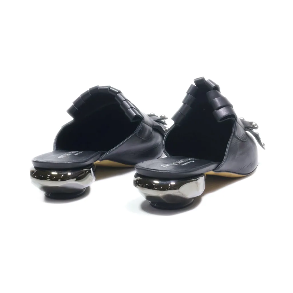 Angelo Bervicato Mules Leather Black Colour For Women