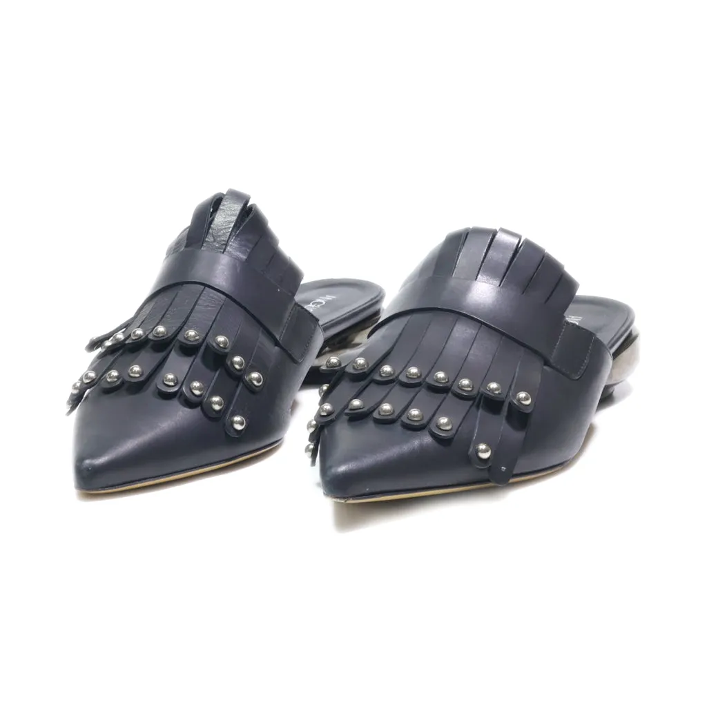 Angelo Bervicato Mules Leather Black Colour For Women
