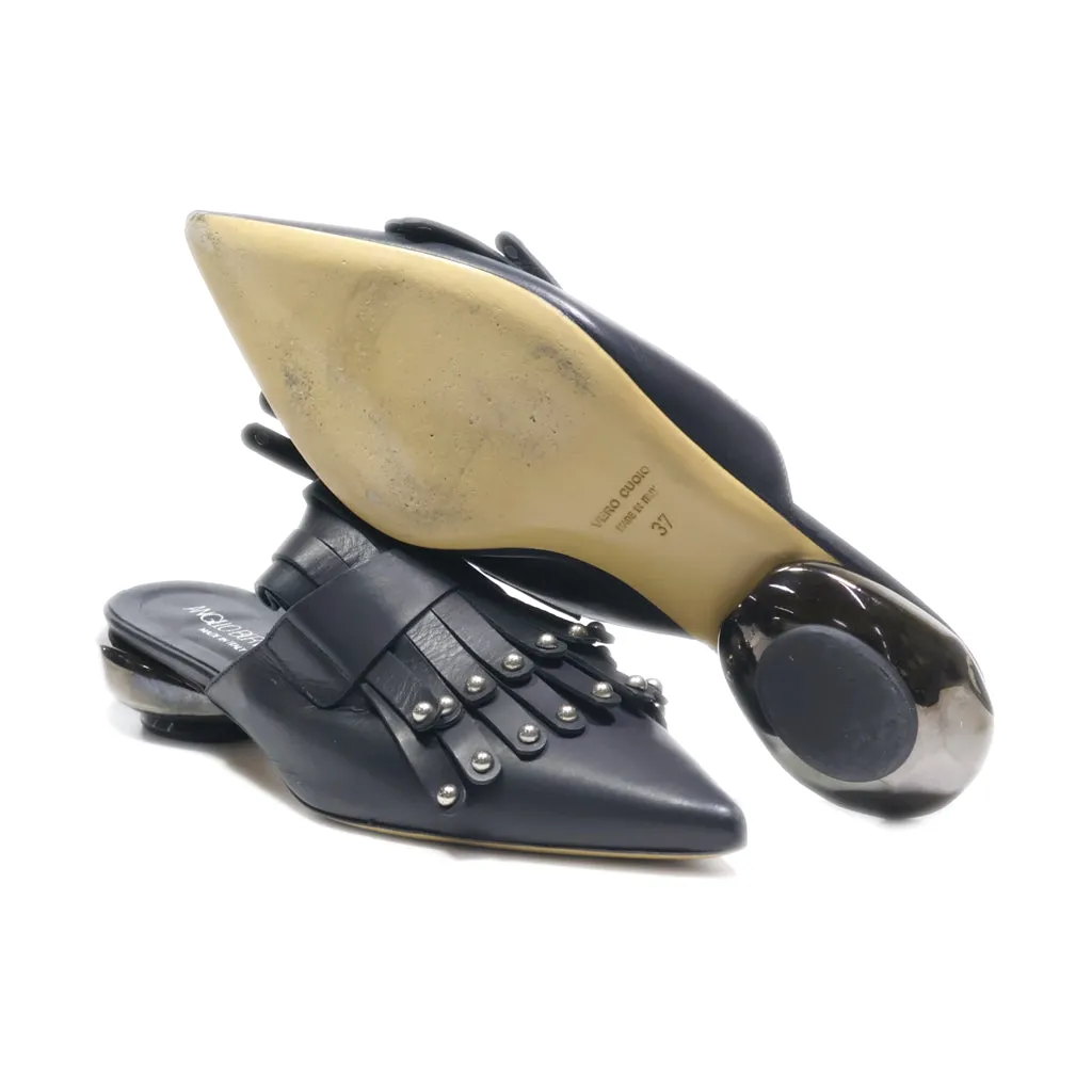 Angelo Bervicato Mules Leather Black Colour For Women
