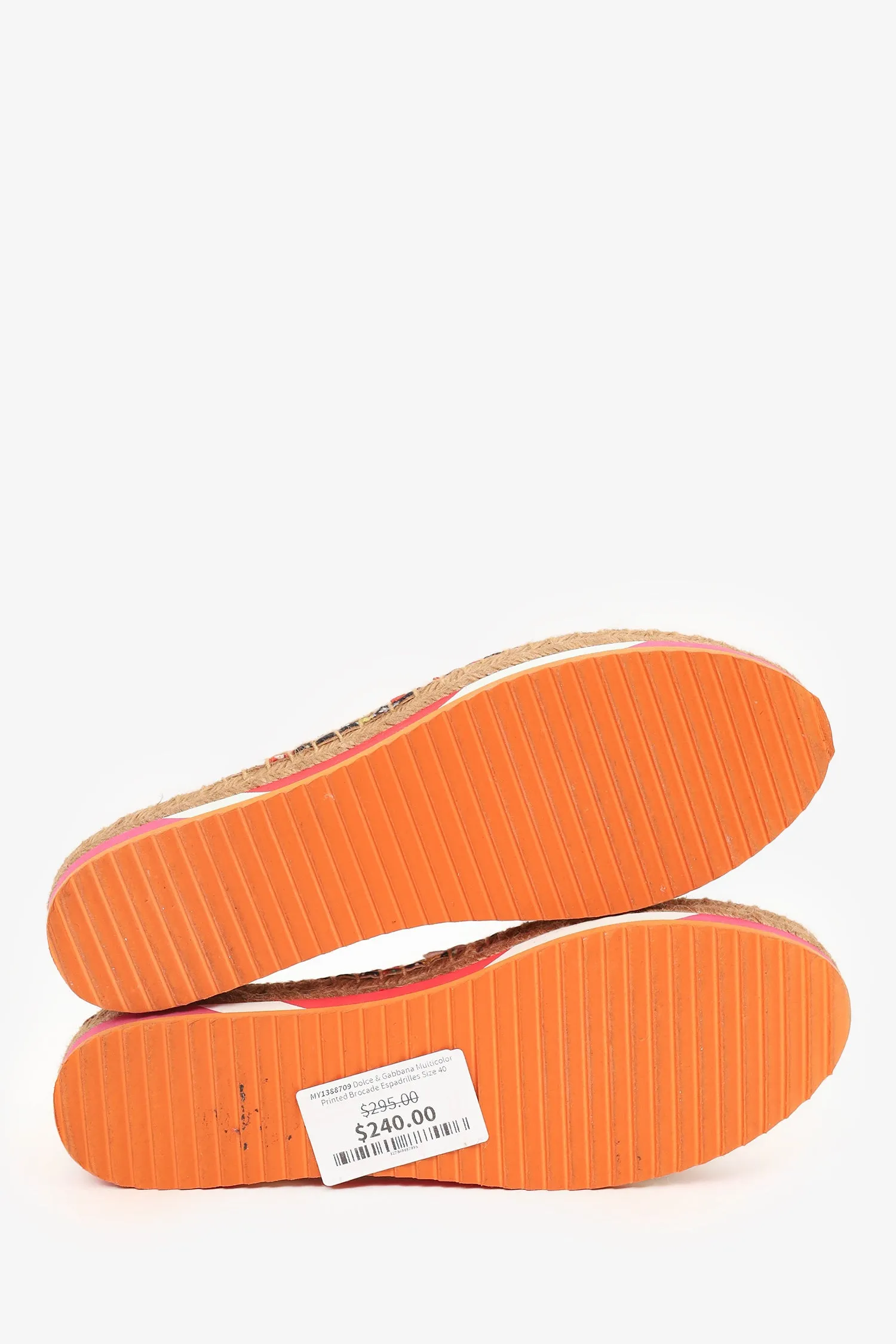 Dolce & Gabbana Multicolour Printed Brocade Espadrilles Size 40