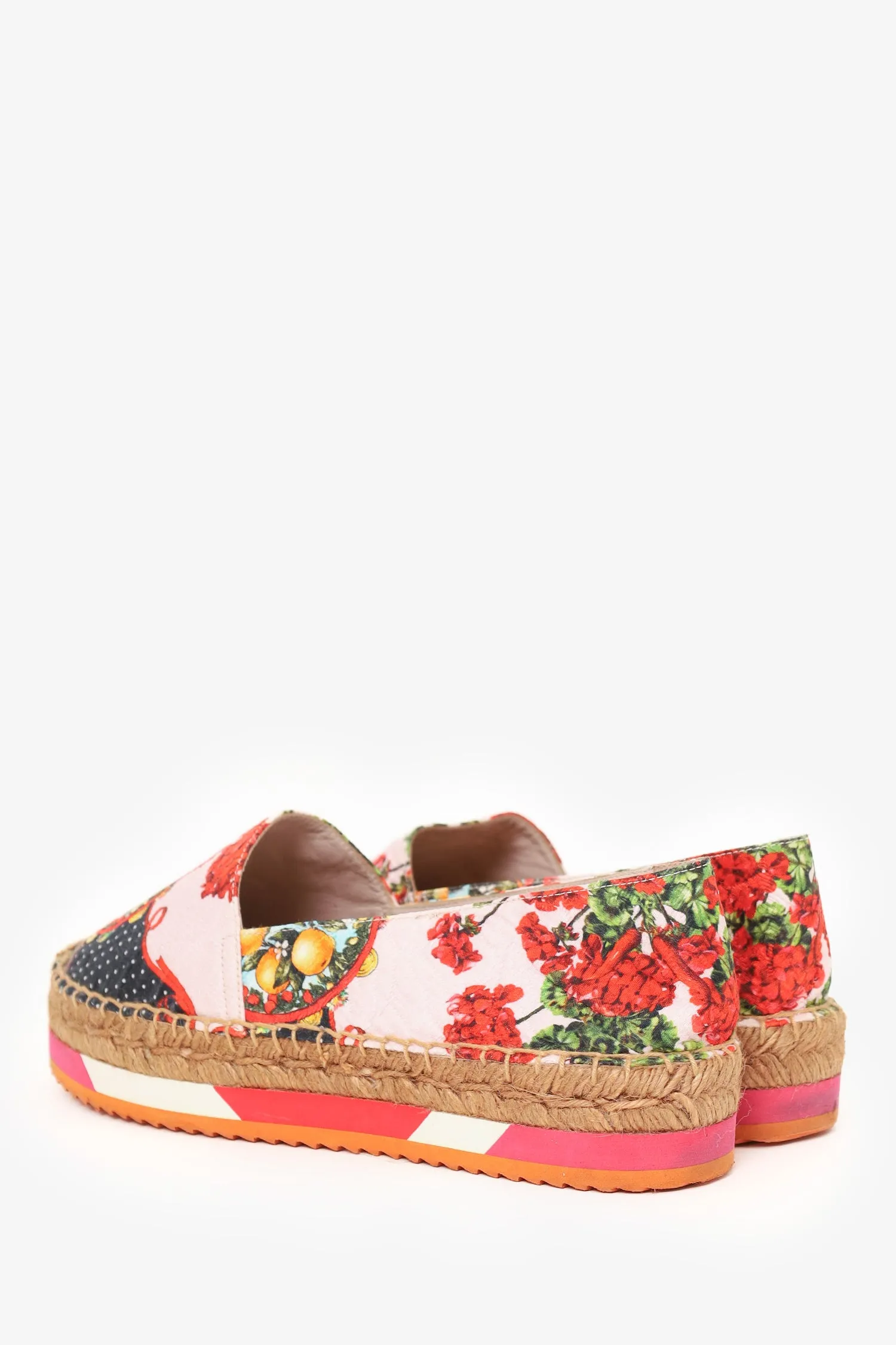 Dolce & Gabbana Multicolour Printed Brocade Espadrilles Size 40
