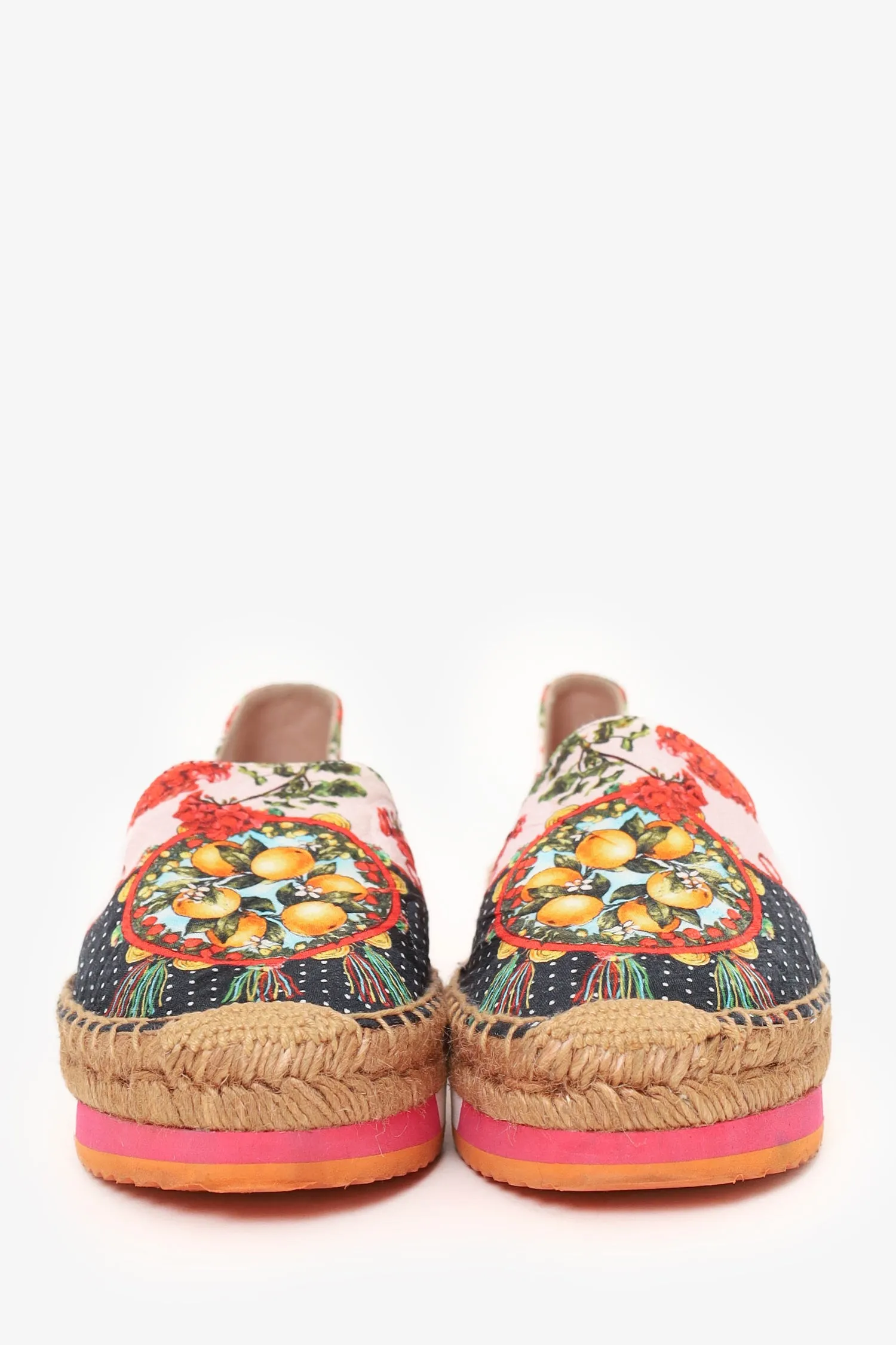 Dolce & Gabbana Multicolour Printed Brocade Espadrilles Size 40