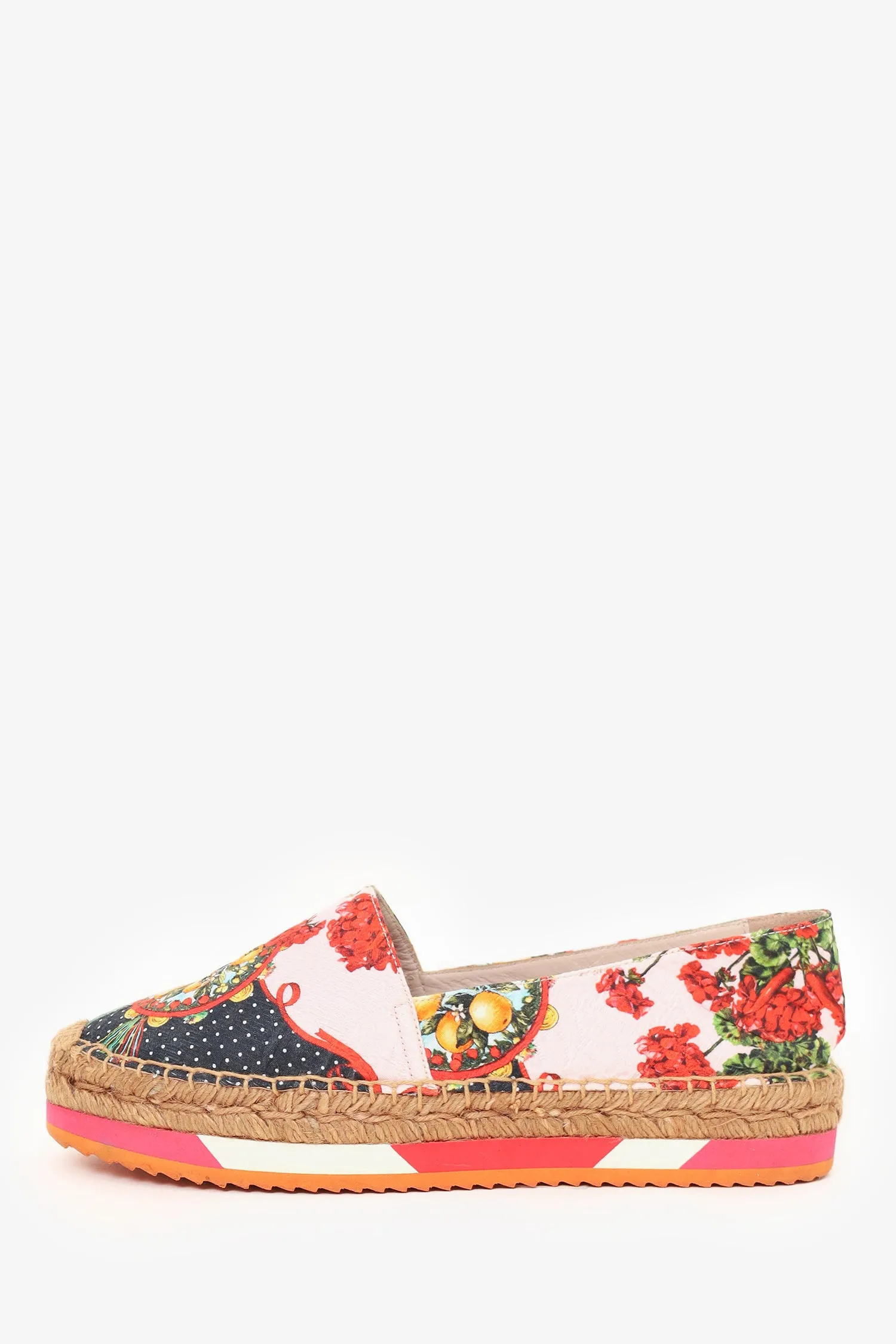 Dolce & Gabbana Multicolour Printed Brocade Espadrilles Size 40
