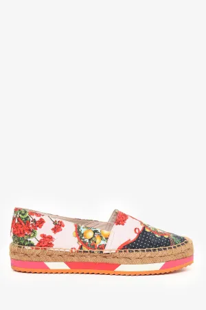 Dolce & Gabbana Multicolour Printed Brocade Espadrilles Size 40