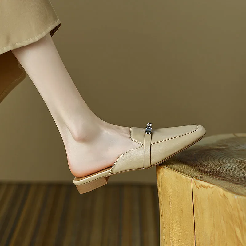 Erin Nude Loafer Mules