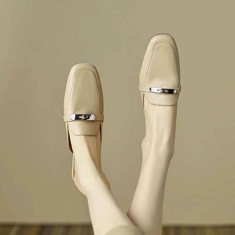 Erin Nude Loafer Mules