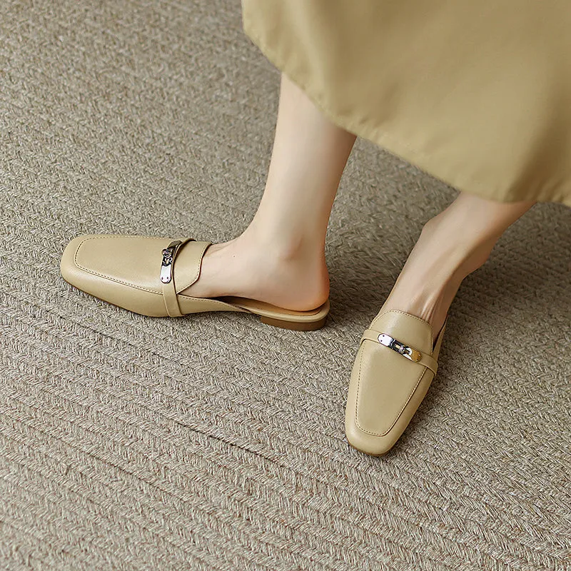 Erin Nude Loafer Mules