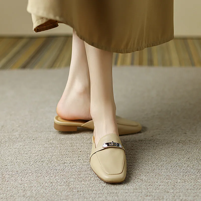 Erin Nude Loafer Mules