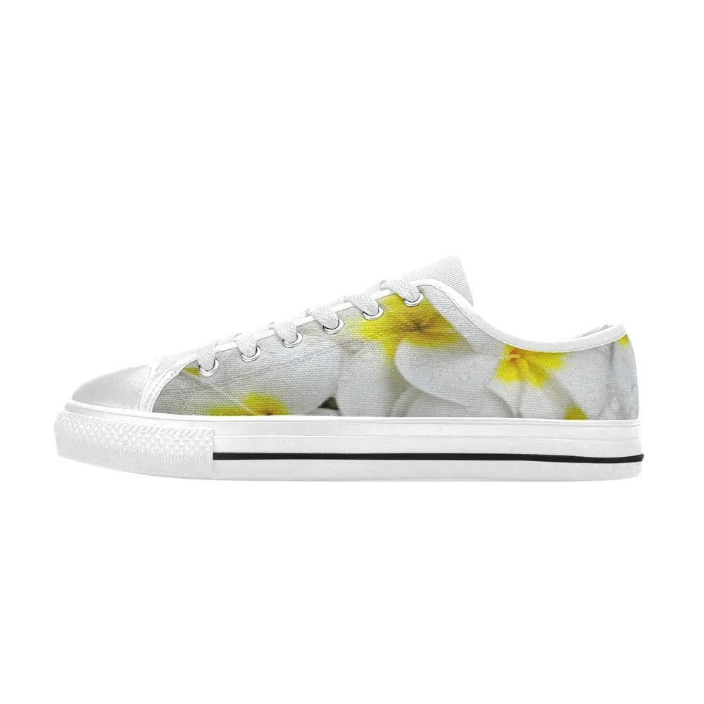 Fresh White Frangipanis Low Rise Shoes up to size 12