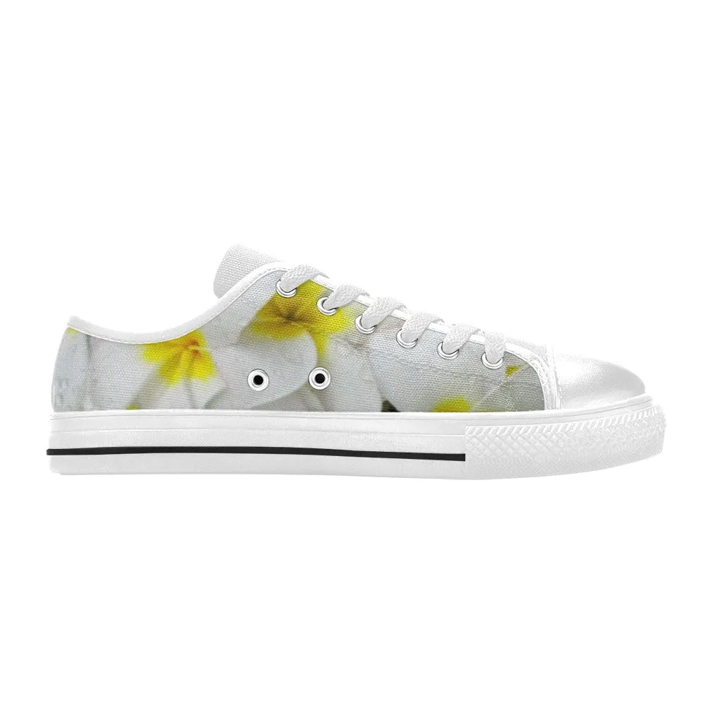 Fresh White Frangipanis Low Rise Shoes up to size 12