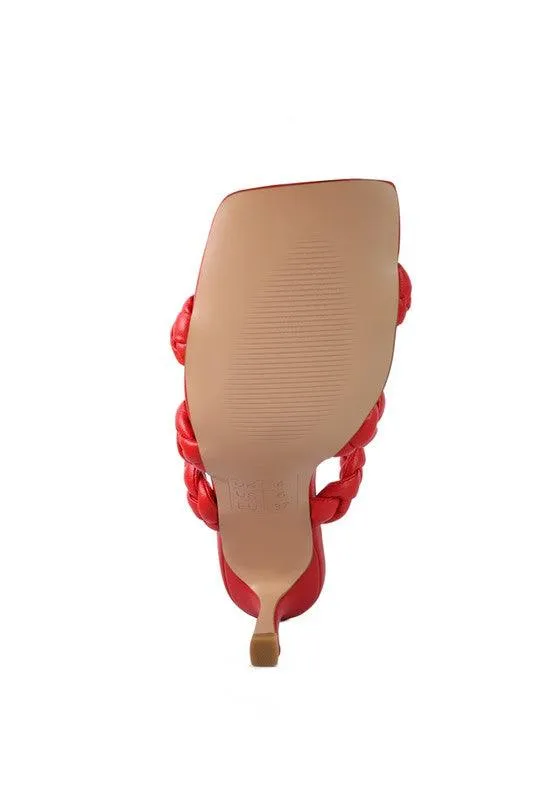 High Bae Pointed Heel Braided Sandals
