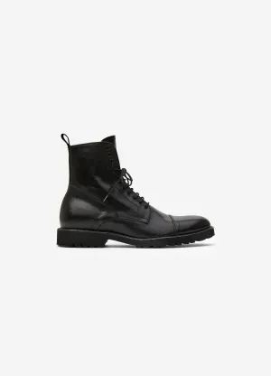 Lace Up Army Boot Black