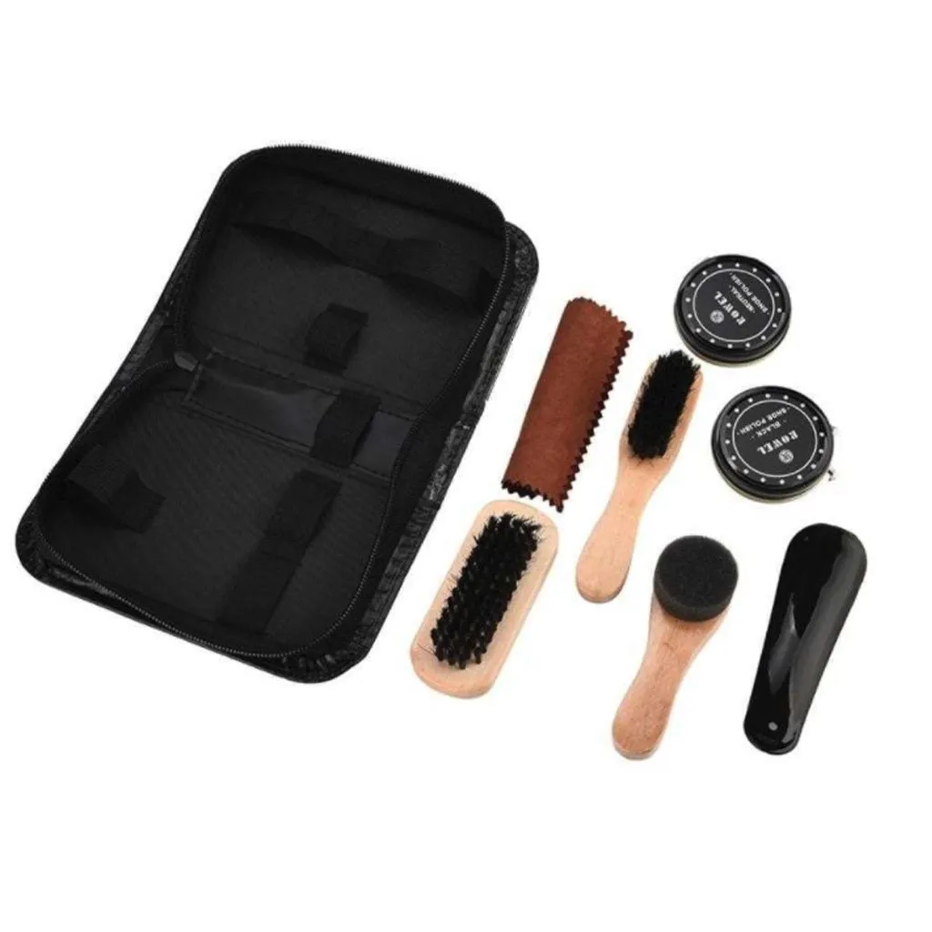 Leather Shoe Care Polish Travel Set 8 Pcs