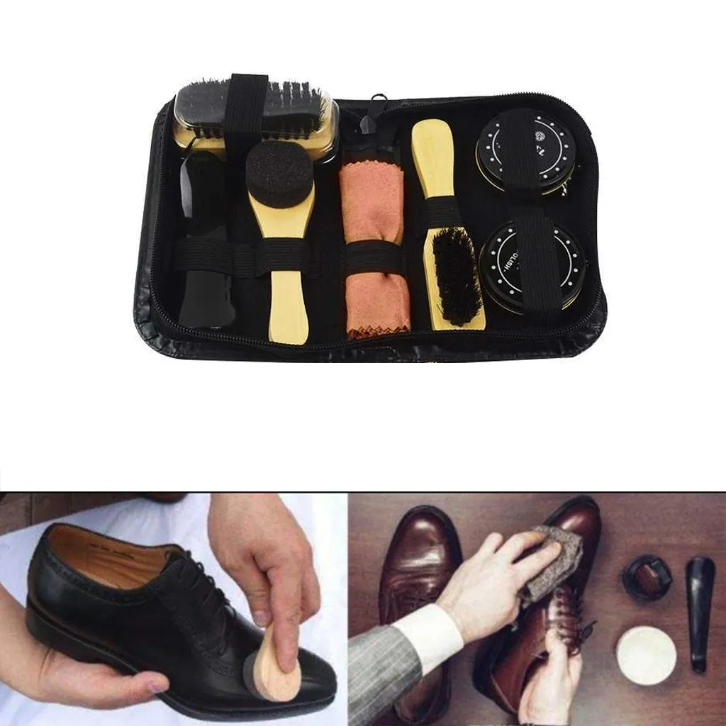 Leather Shoe Care Polish Travel Set 8 Pcs