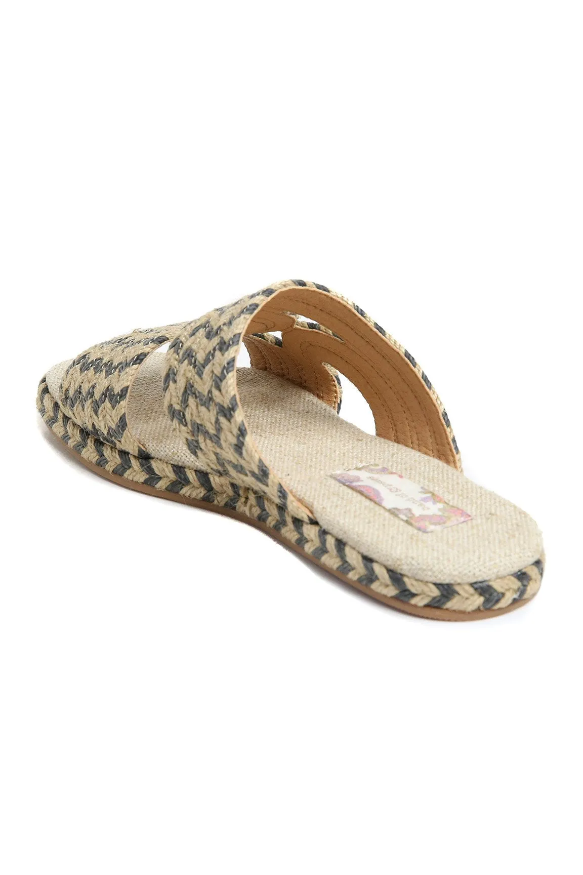 Playa Vegan Black Natural Braided Slide Sandal