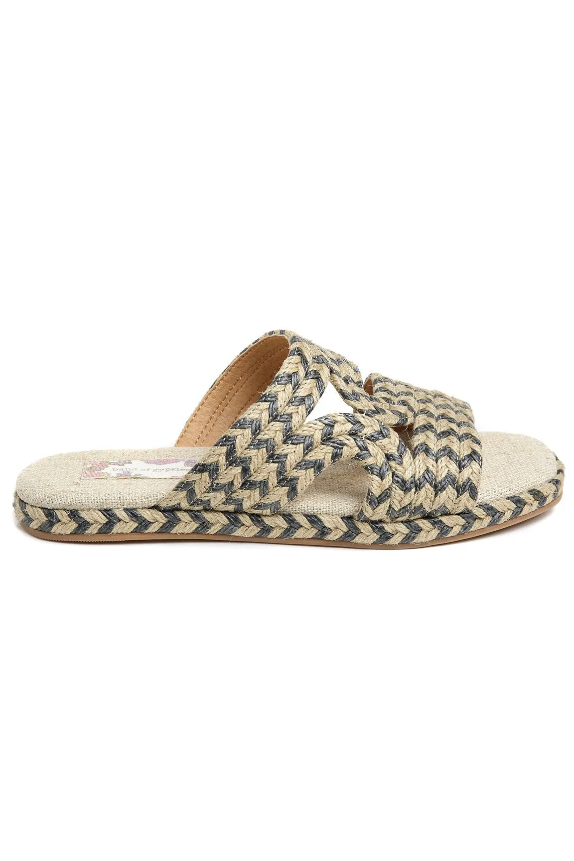 Playa Vegan Black Natural Braided Slide Sandal
