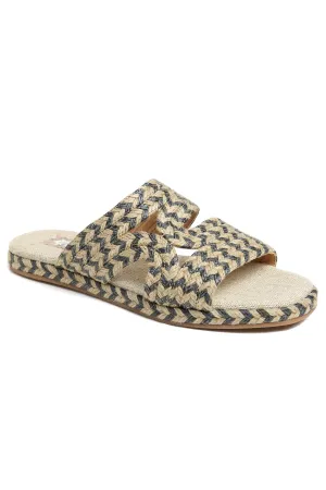 Playa Vegan Black Natural Braided Slide Sandal