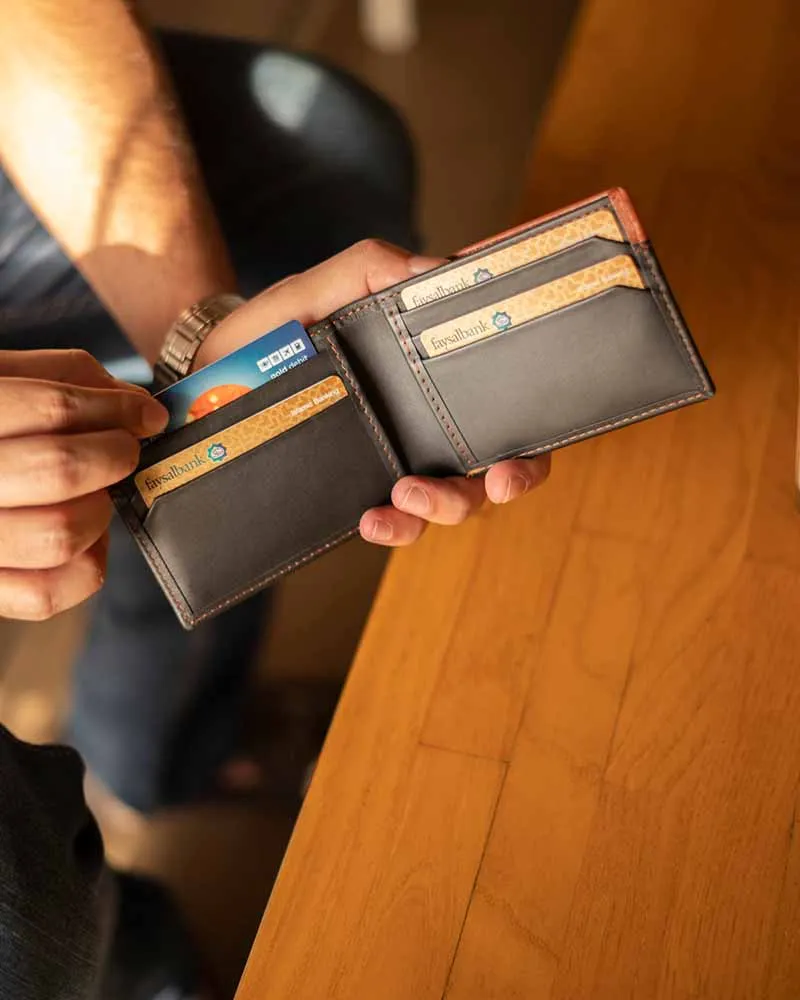 Stylish Black-Tan Leather Wallet
