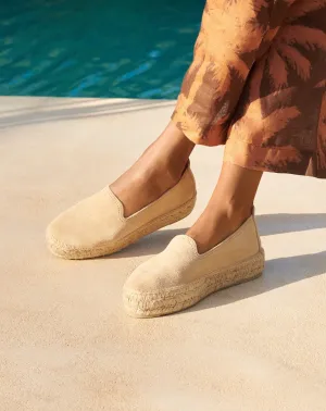 Suede Double Sole Espadrilles - K11D0 - Hamptons Champagne Beige