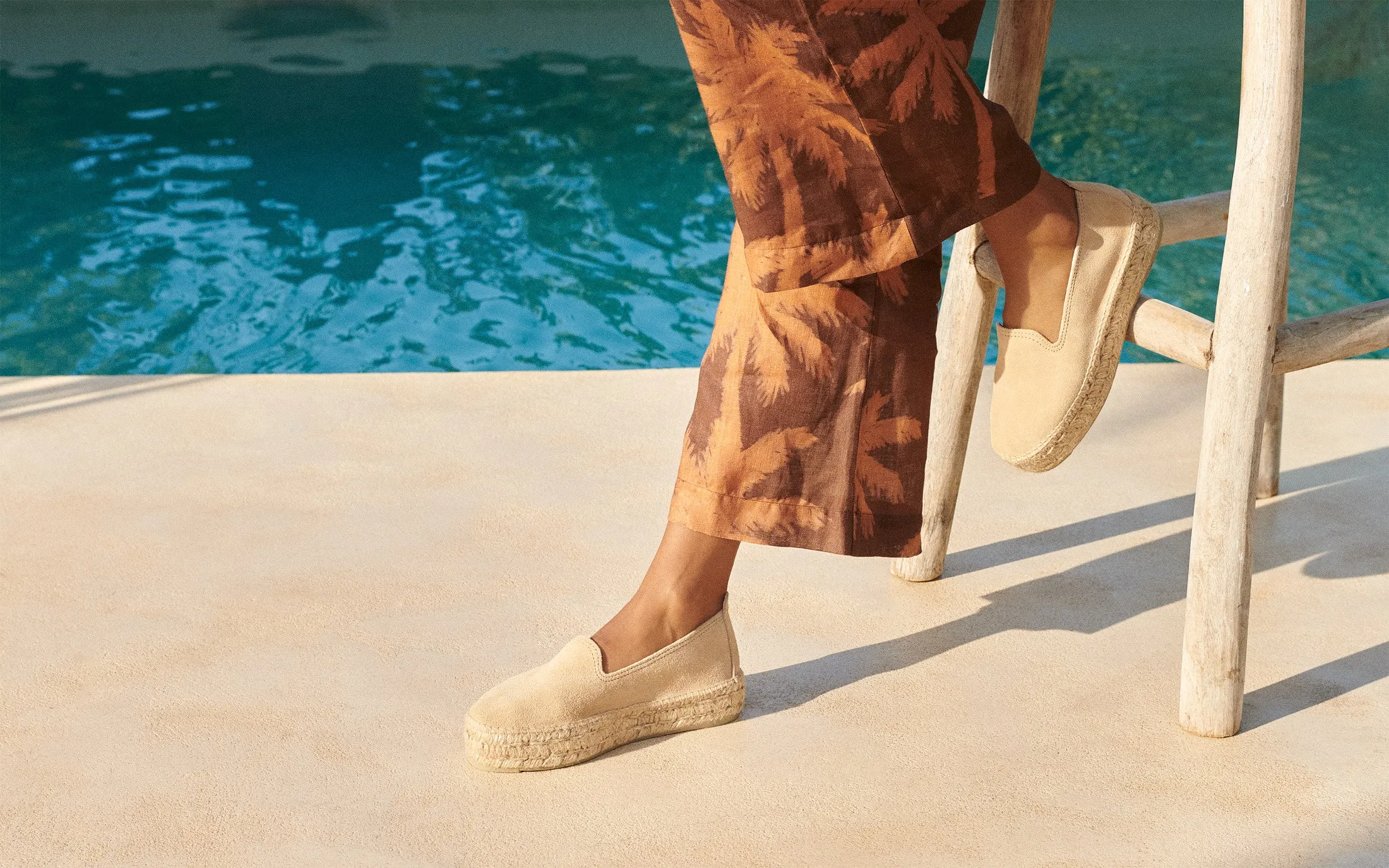 Suede Double Sole Espadrilles - K11D0 - Hamptons Champagne Beige