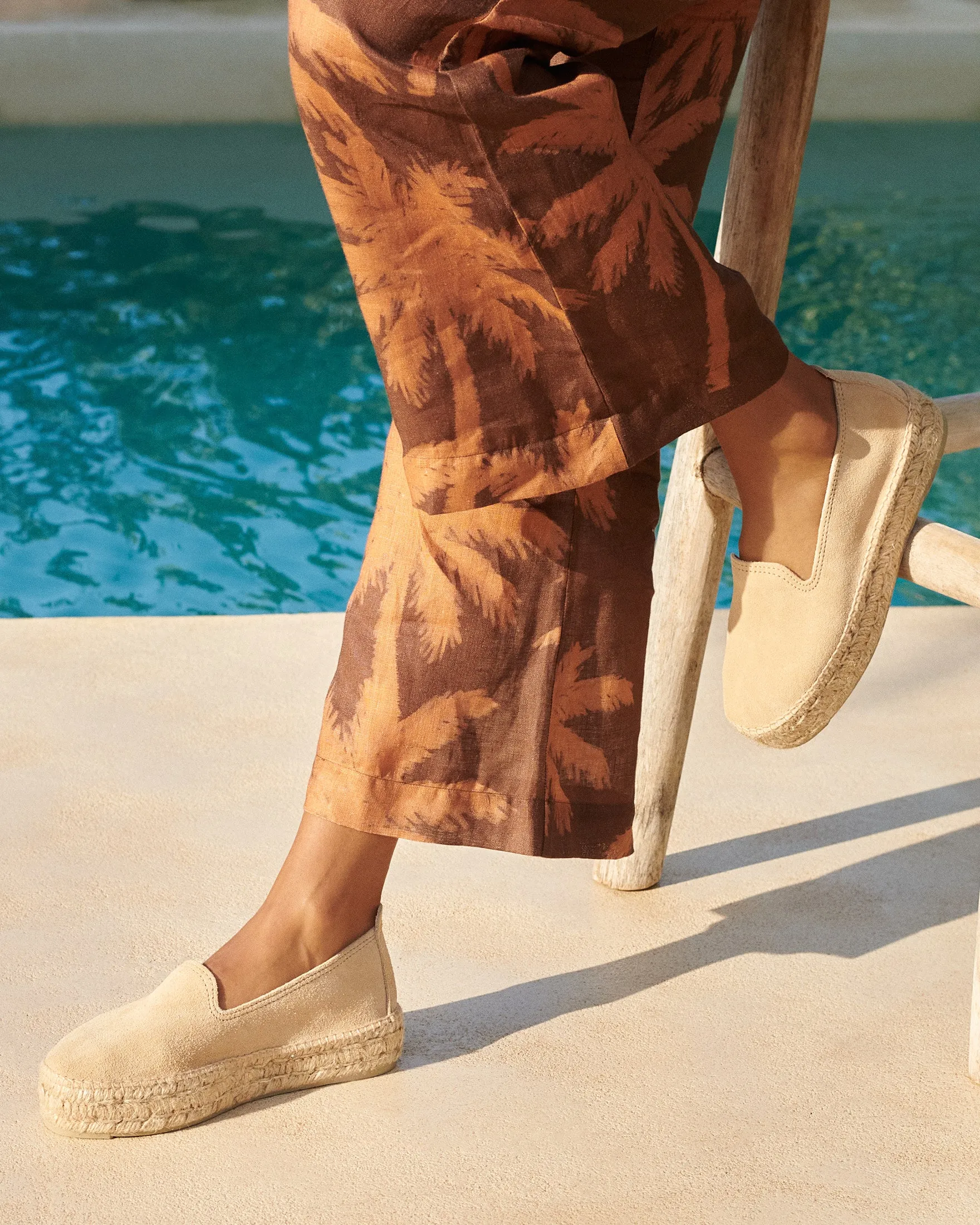 Suede Double Sole Espadrilles - K11D0 - Hamptons Champagne Beige