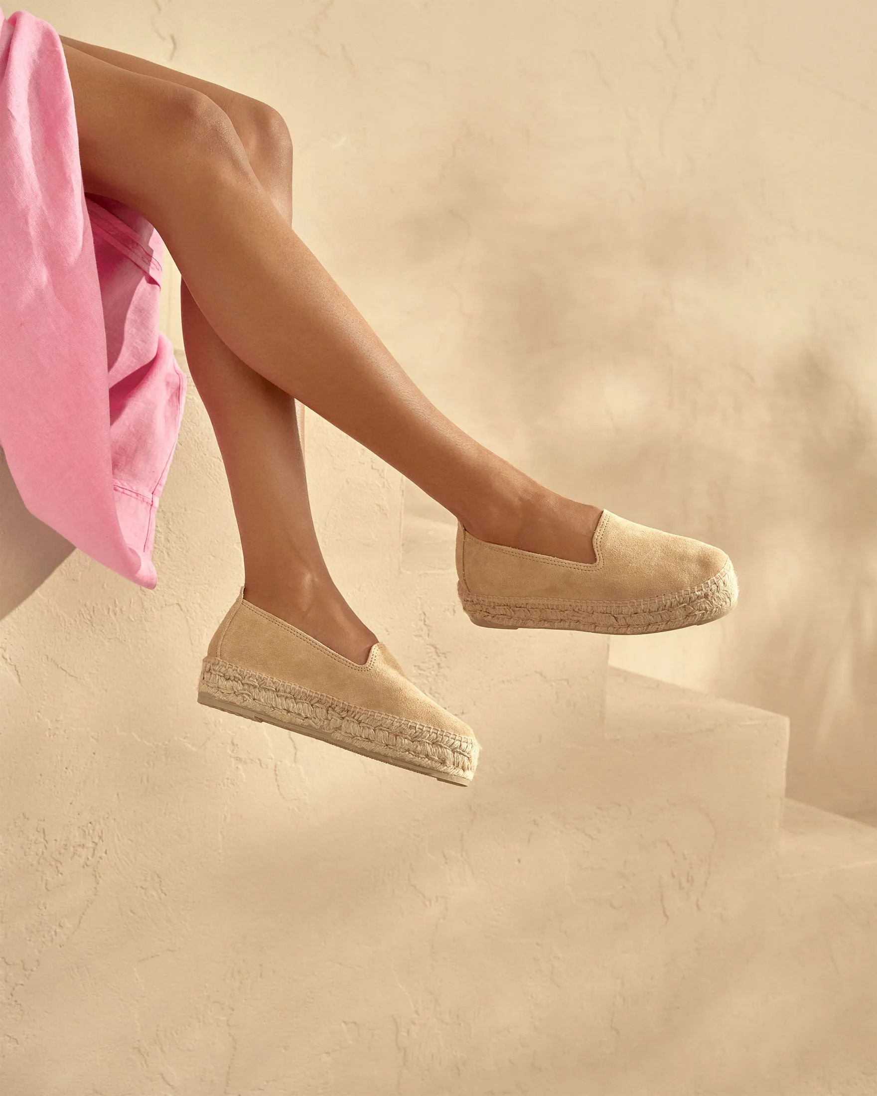 Suede Double Sole Espadrilles - K11D0 - Hamptons Champagne Beige