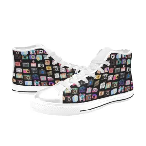 Vintage Cameras High Top Canvas Women's Shoes