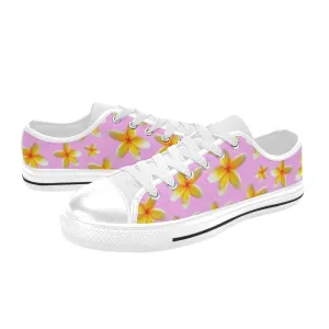 Yellow Frangipanis Pink Low Rise Shoes up to size 12